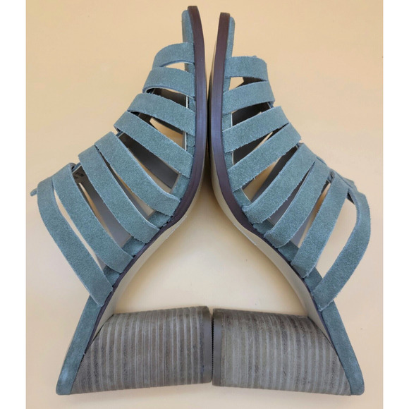 Crevo Hazelle Stacked Heeled Women's Size 10 Strappy Suede Sage Green Sandal - Picture 7 of 12